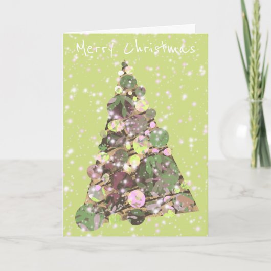 Frohe Weihnachtsleaf Abstrakten Baum Urlaub Karte (Vorderseite)