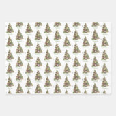 Frohe Weihnachtsleaf Abstrakter Baum Wrappin Geschenkpapier Set (Vorderseite 3)