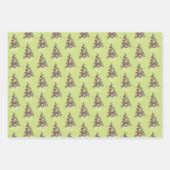 Frohe Weihnachtsleaf Abstrakter Baum Wrappin Geschenkpapier Set (Vorderseite)
