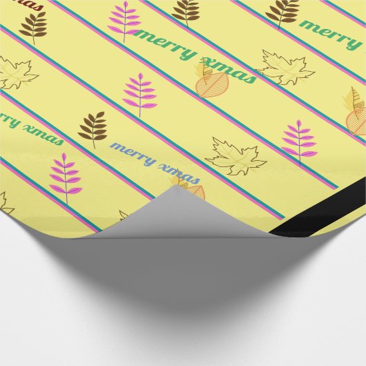 Frohe Weihnachtsleaf Geschenkpapier (Ecke)