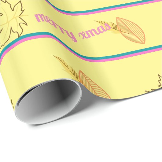 Frohe Weihnachtsleaf Geschenkpapier (Rolleneckpunkt)