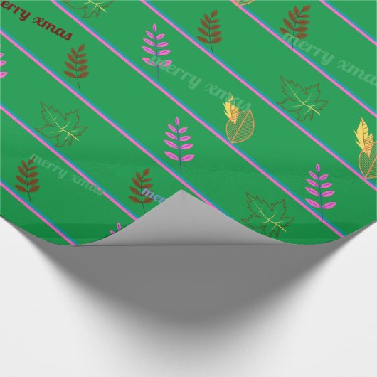 Frohe Weihnachtsleaf Wrapping Paper Geschenkpapier (Ecke)
