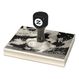 Frohe Weihnachtsleder Rat Rubber Briefmarke Gummistempel