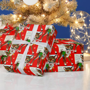 Frohe Weihnachtslehrer Retro-Vintage Verpackung Geschenkpapier