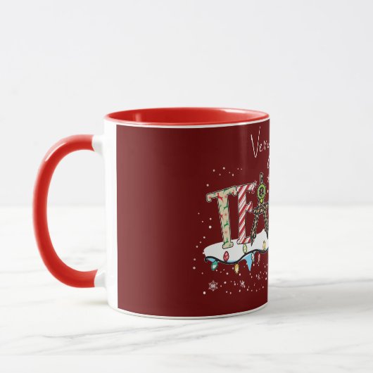 Frohe Weihnachtslehrerin Tasse (Links)