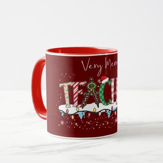 Frohe Weihnachtslehrerin Tasse (Vorderseite Links)