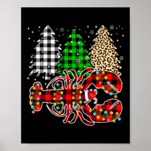 Frohe Weihnachtsleopard Kariert Tree Funny Humster Poster