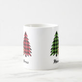 Frohe Weihnachtsleopard und Karierte Bäume Kaffeetasse (Mittel)