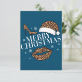 Frohe Weihnachtsleoparden drucken Frauen Dankeskarte (Stehend Vorderseite)