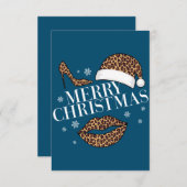 Frohe Weihnachtsleoparden drucken Frauen Dankeskarte (Vorne/Hinten)