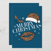 Frohe Weihnachtsleoparden drucken Frauen Einladung (Vorne/Hinten)