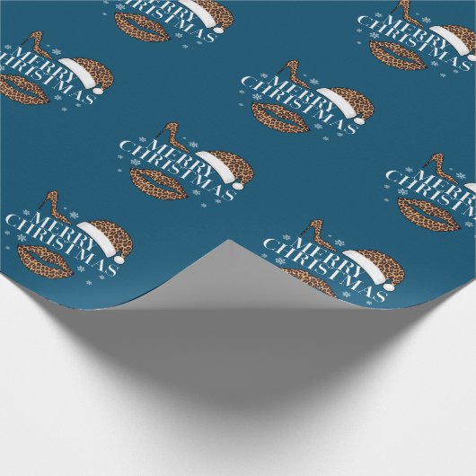 Frohe Weihnachtsleoparden drucken Frauen Geschenkpapier (Ecke)