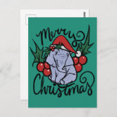Frohe Weihnachtslephant Niedliche Weihnachtsmannmü Postkarte (Vorne/Hinten)