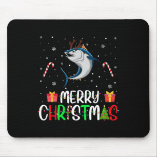 Frohe Weihnachtsleuchten Roter Thunfisch Reindeer Mousepad