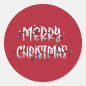 Frohe Weihnachtsleuchten Weihnachtskalender Runder Aufkleber (Vorderseite)