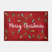 Frohe Weihnachtslicht auf rot Fußmatte (Vorderseite)