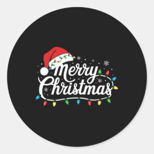 Frohe Weihnachtslicht Funny Xmas Pajamas Familie M Runder Aufkleber