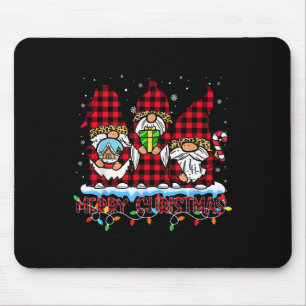 Frohe Weihnachtslicht Niedlich Gnome Familie Match Mousepad