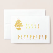 Frohe Weihnachtslicht Schriftart, Baum, Verse, ZAt Folienkarte (Vorderseite mit Umschlag)