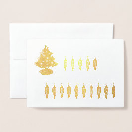 Frohe Weihnachtslicht Schriftart, Baum, Verse, ZAt Folienkarte