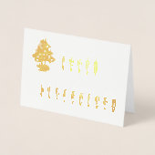 Frohe Weihnachtslicht Schriftart, Baum, Verse, ZAt Folienkarte (Vorderseite)