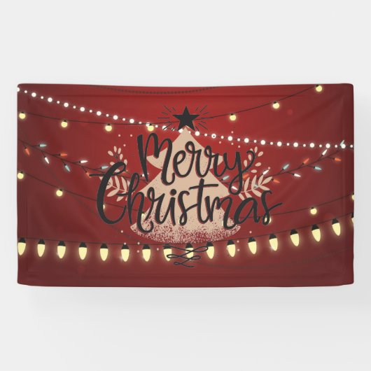 Frohe Weihnachtslicht und Baum Banner (Horizontal)