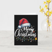 Frohe Weihnachtslicht Weihnachtsmannmütze Funny Xm Karte (Gelbe Blume)