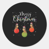 Frohe Weihnachtslicht Weihnachtsmannmütze Hawk Ugl Runder Aufkleber (Vorderseite)