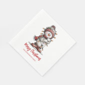 Frohe Weihnachtslichter Schneemann Serviette (Ecke)
