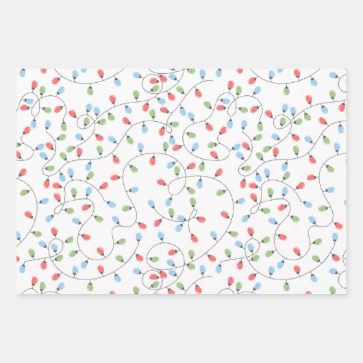 Frohe Weihnachtslichtmuster Geschenkpapier Set (Vorderseite 3)