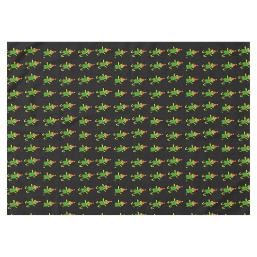 Frohe Weihnachtslieder, Elf Black Tablecloth Tischdecke (Vorderseite (Horizontal))