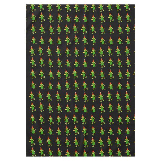 Frohe Weihnachtslieder, Elf Black Tablecloth Tischdecke (Vorderseite)