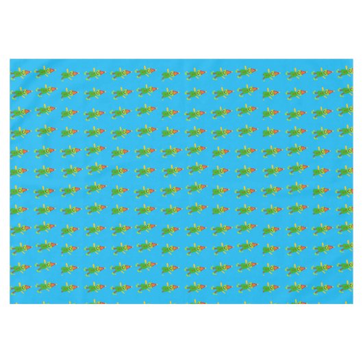 Frohe Weihnachtslieder, Elf Blue Tablecloth Tischdecke (Vorderseite (Horizontal))