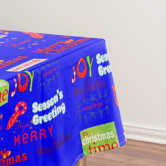 Frohe Weihnachtslieder, Frohe Festtage Blue Tischdecke (Beispiel)