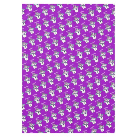 Frohe Weihnachtslieder, Lila Schneemann Tischdecke (Vorderseite)