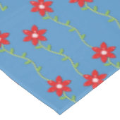 Frohe Weihnachtslieder, Poinsettia Blue Floral Tischdecke (Schrägansicht)