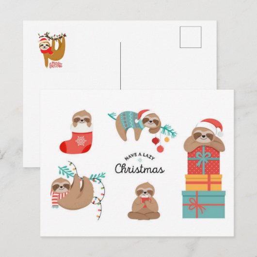 Frohe Weihnachtslieder Postkarte (Vorne/Hinten)