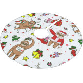 frohe Weihnachtslieder santa claus reinhirsche Polyester Weihnachtsbaumdecke (Schrägansicht)