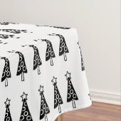 Frohe Weihnachtslieder, schwarze Bäume weiß Tischdecke (Beispiel)