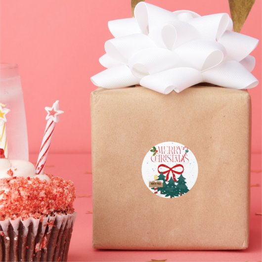 Frohe Weihnachtslieder und Weihnachtsbaumkleber Runder Aufkleber (Party)