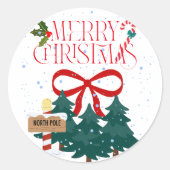 Frohe Weihnachtslieder und Weihnachtsbaumkleber Runder Aufkleber (Vorderseite)