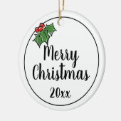 Frohe Weihnachtslieder verlasst Beeren Keramik Ornament (Links)