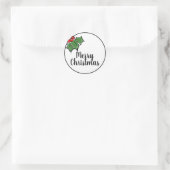 Frohe Weihnachtslieder verlasst Beeren Runder Aufkleber (Tasche)