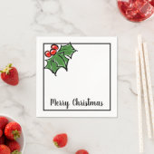 Frohe Weihnachtslieder verlasst Beeren Serviette (Beispiel)