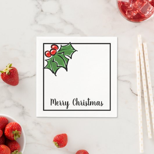 Frohe Weihnachtslieder verlasst Beeren Serviette (Beispiel)