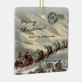 Frohe Weihnachtslieferung durch Santa Sleigh Keramikornament (Rechts)