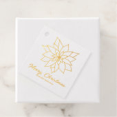 Frohe Weihnachtslinie Art Poinsettia Custom Gold Geschenkanhänger (Mit Box)