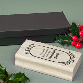 Frohe Weihnachtslozenge Logo Stil Bold Script Gummistempel