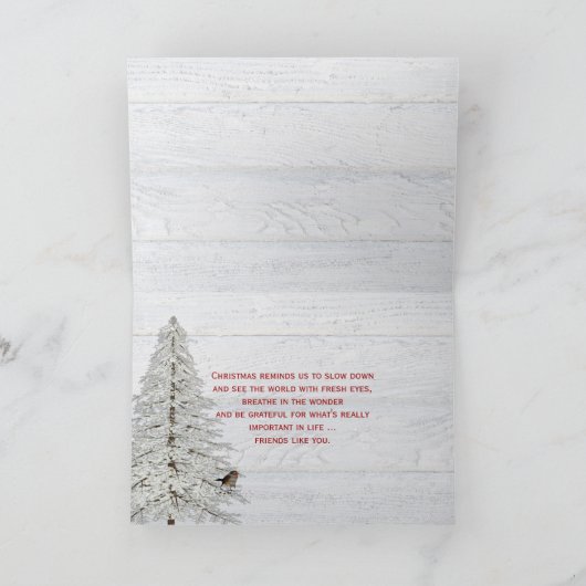 Frohe Weihnachtslumberjack kariert mit Vogel Karte (Innenseite)