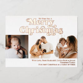 Frohe Weihnachtslustige Candy Cane 3 Foto Moderne Folien Feiertagskarte